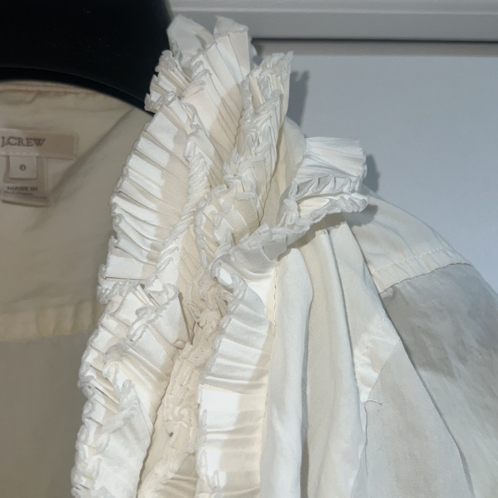 Like New-0-J.Crew Ruffle Button-Down Shirt - Picture 5 of 9
